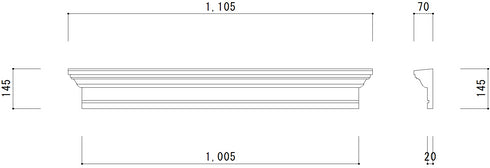 UW145-70-10 | 廻り縁 | PUF | 無塗装品