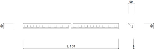 U60-60D | 廻り縁 | PUF | 無塗装品